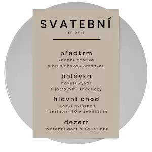 Papírové svatební menu HELENA