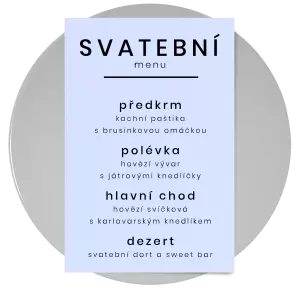 Papírové svatební menu HELENA