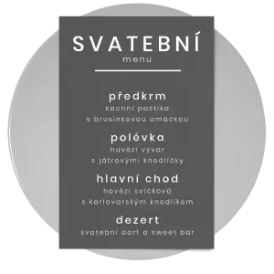 Papírové svatební menu HELENA