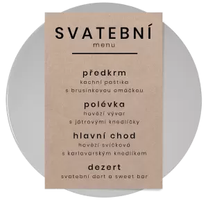 Papírové svatební menu HELENA