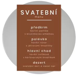 Papírové svatební menu HELENA
