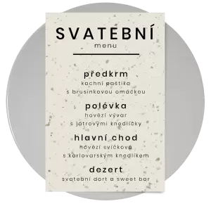 Papírové svatební menu HELENA
