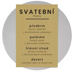 Papírové svatební menu HELENA