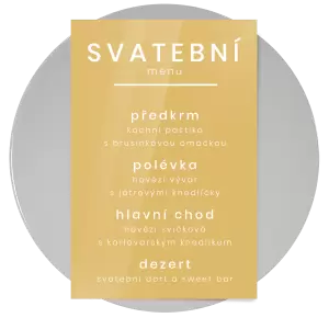 Papírové svatební menu HELENA