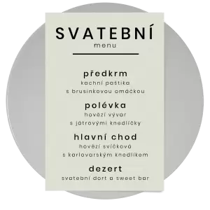 Papírové svatební menu HELENA
