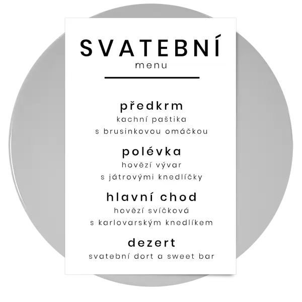 Papírové svatební menu HELENA