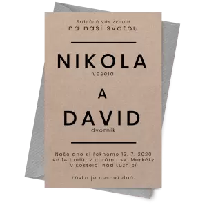 Papírové svatební oznámení HELENA