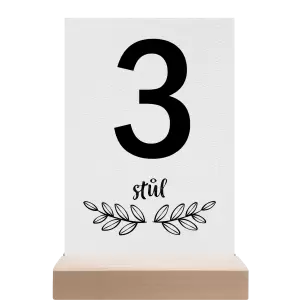 Papírové číslo stolu IZABELA