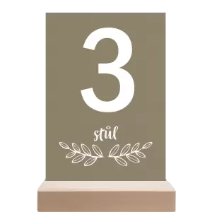 Papírové číslo stolu IZABELA