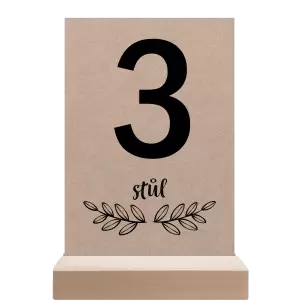 Papírové číslo stolu IZABELA