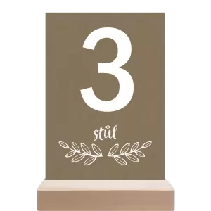 Papírové číslo stolu IZABELA