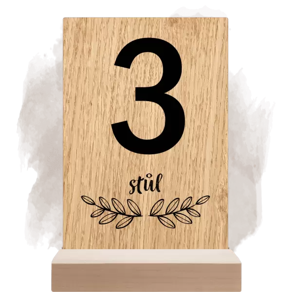 Dřevěné číslo stolu IZABELA