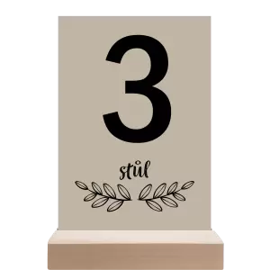 Papírové číslo stolu IZABELA