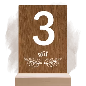 Dřevěné číslo stolu IZABELA