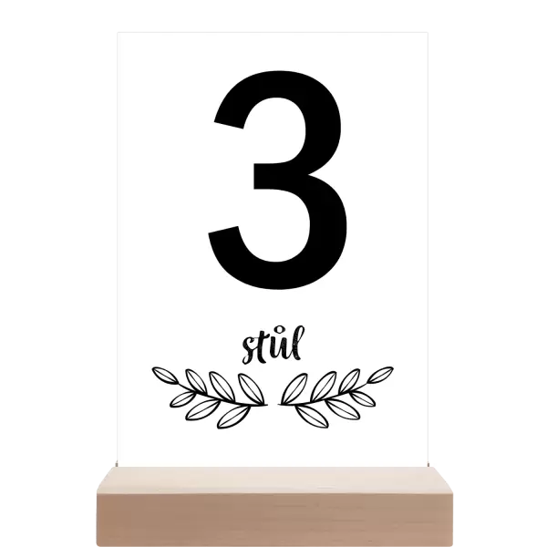 Papírové číslo stolu IZABELA