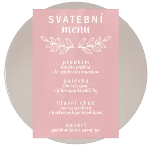Plexi svatební menu IZABELA