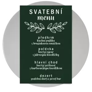 Papírové svatební menu IZABELA
