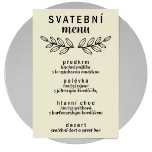 Papírové svatební menu IZABELA