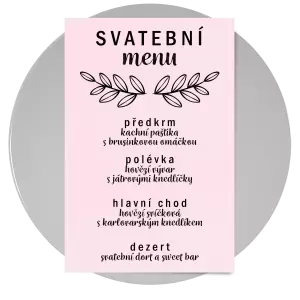 Papírové svatební menu IZABELA