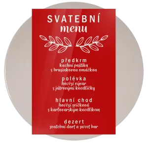 Plexi svatební menu IZABELA
