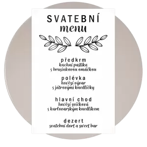 Plexi svatební menu IZABELA