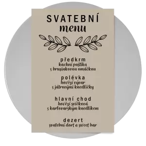 Papírové svatební menu IZABELA