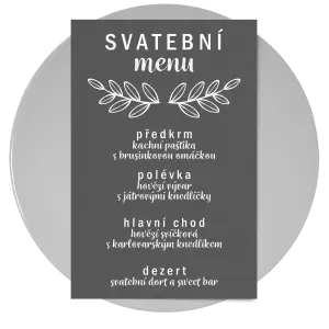 Papírové svatební menu IZABELA