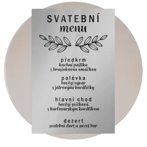 Plexi svatební menu IZABELA