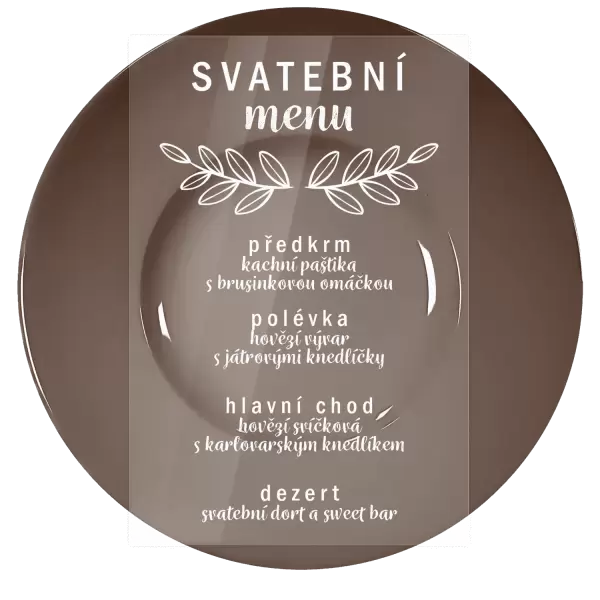Plexi svatební menu IZABELA
