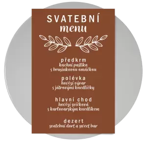 Papírové svatební menu IZABELA