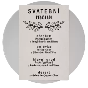 Papírové svatební menu IZABELA