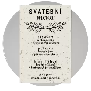 Papírové svatební menu IZABELA