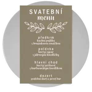 Papírové svatební menu IZABELA