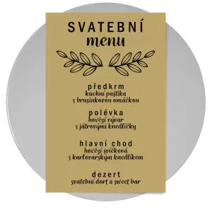Papírové svatební menu IZABELA