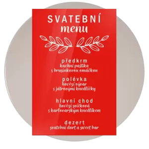 Plexi svatební menu IZABELA