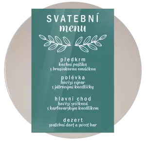 Plexi svatební menu IZABELA