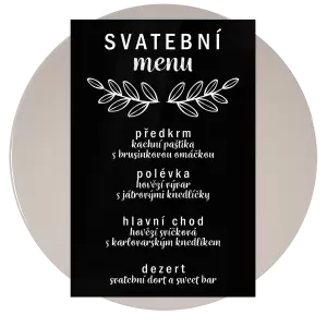 Plexi svatební menu IZABELA