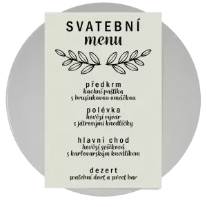 Papírové svatební menu IZABELA