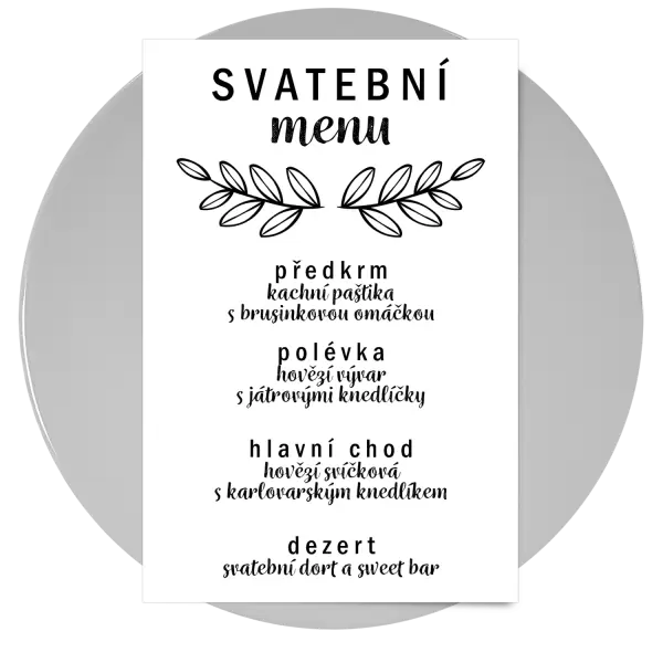 Papírové svatební menu IZABELA