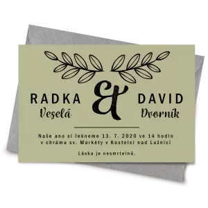 Papírové svatební oznámení IZABELA