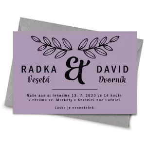 Papírové svatební oznámení IZABELA