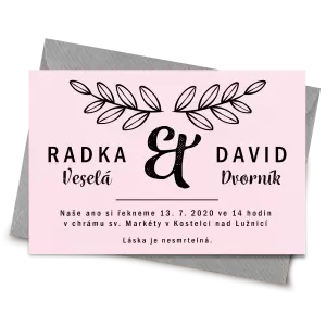 Papírové svatební oznámení IZABELA