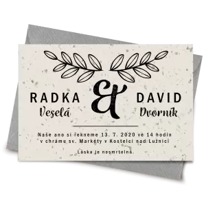 Papírové svatební oznámení IZABELA