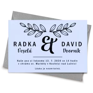 Papírové svatební oznámení IZABELA