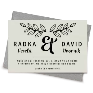 Papírové svatební oznámení IZABELA