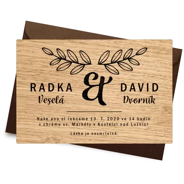 Dřevěné oznámení IZABELA