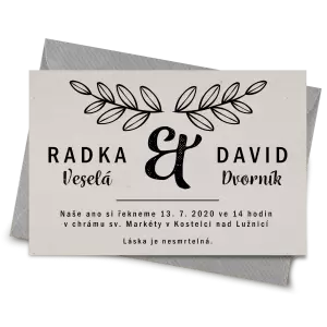 Papírové svatební oznámení IZABELA