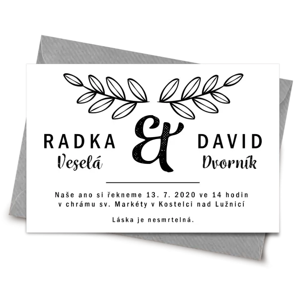 Papírové svatební oznámení IZABELA