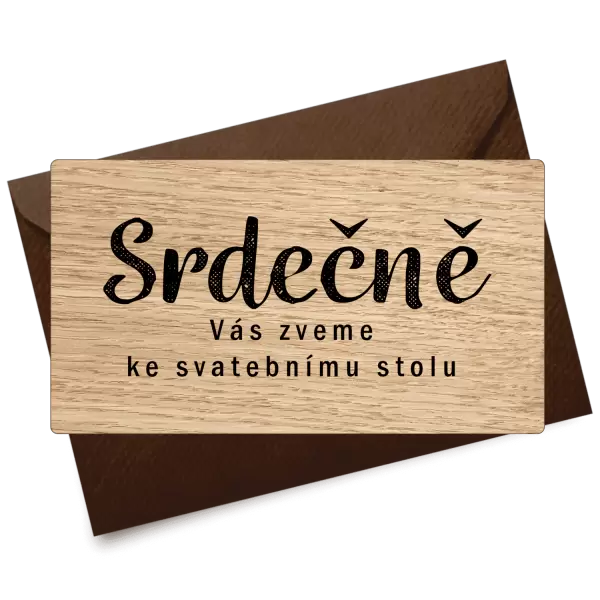 Dřevěná pozvánka IZABELA