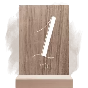 Dřevěné číslo stolu JOLANA